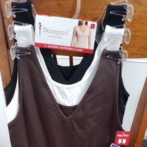 NWT Skinnygirl 3Pk Shaping Reversible Cami Sz S & M; Black/White/Brown$45 Each.